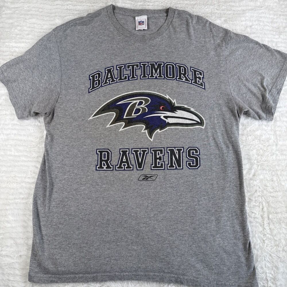 Vintage Y2K Baltimore Ravens Graphic Gray T-shirt Adult Large Delta Pro Weight
